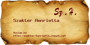 Szakter Henrietta névjegykártya
